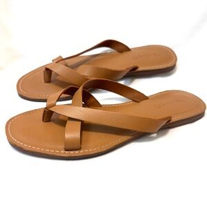 EUC Madewell The Boardwalk Ashen Sand Leather Sandals Size 8